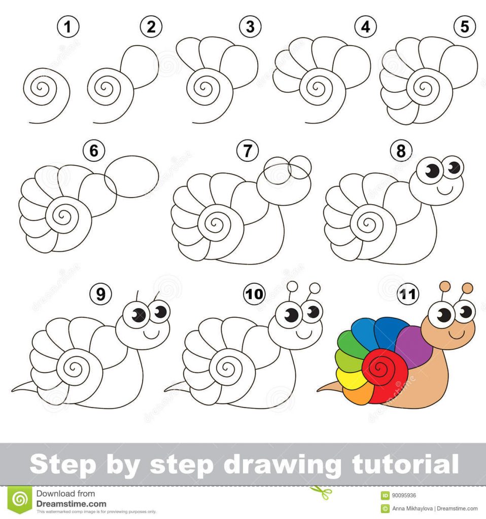 come disegnare una lumaca