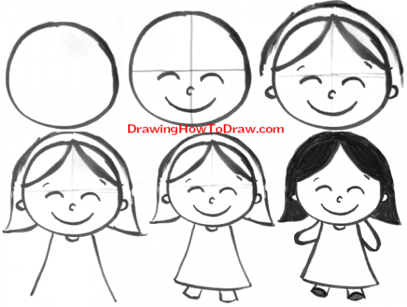 come disegnare una bambina