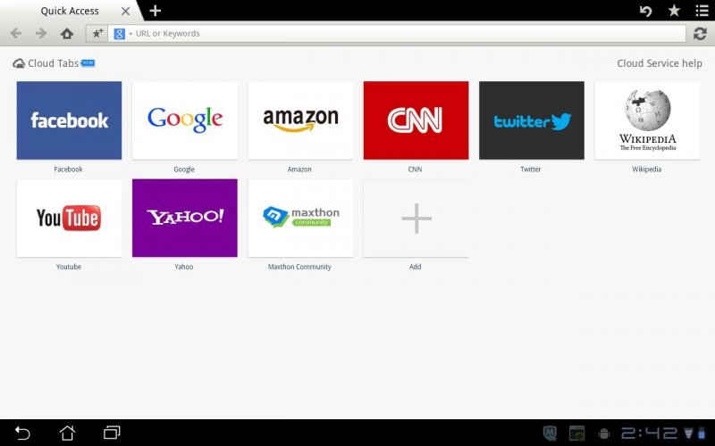 browser on tablet
