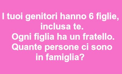 quiz di logica: la famiglia
