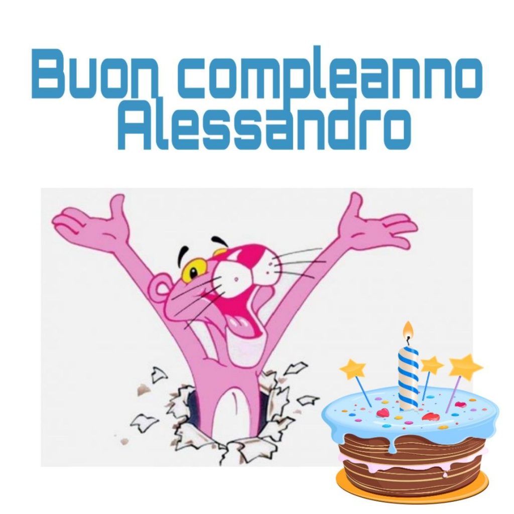 buon compleanno Alessandro pantera rosa