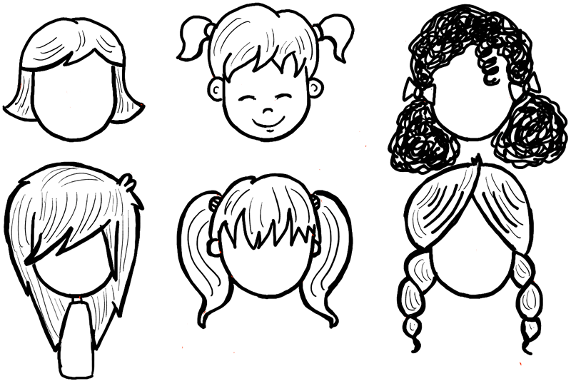 come disegnare i capelli di bambina