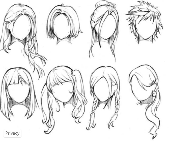 come disegnare i capelli femminili