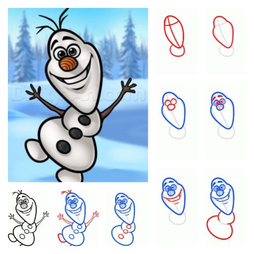 come disegnare olaf