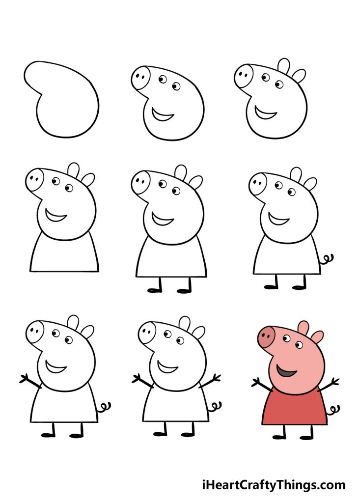 come disegnare Peppa pig