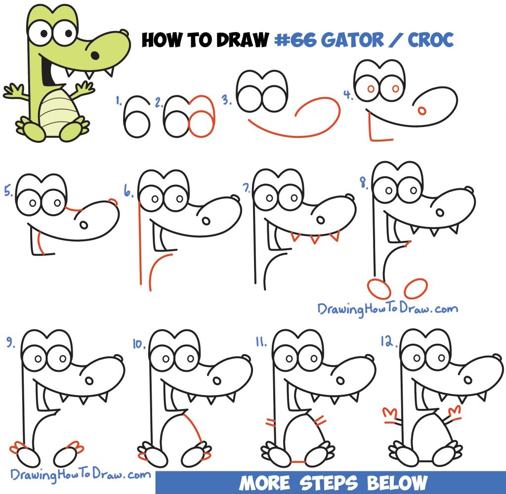 come disegnare un coccodrillo