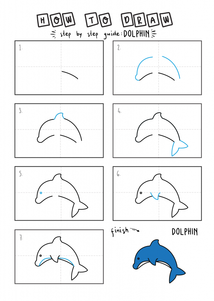 come disegnare un delfino