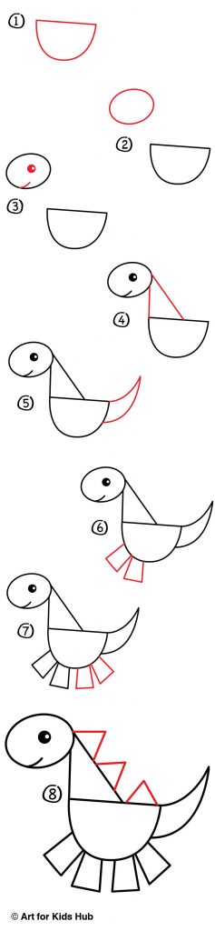 come disegnare un dinosauro