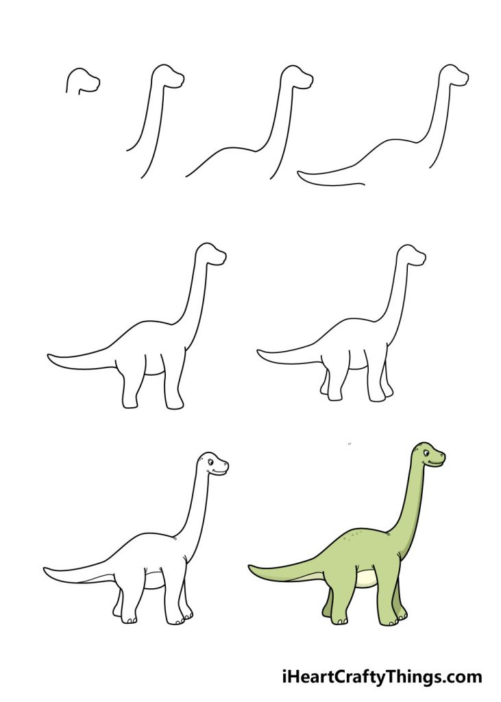 come disegnare un brontosauro