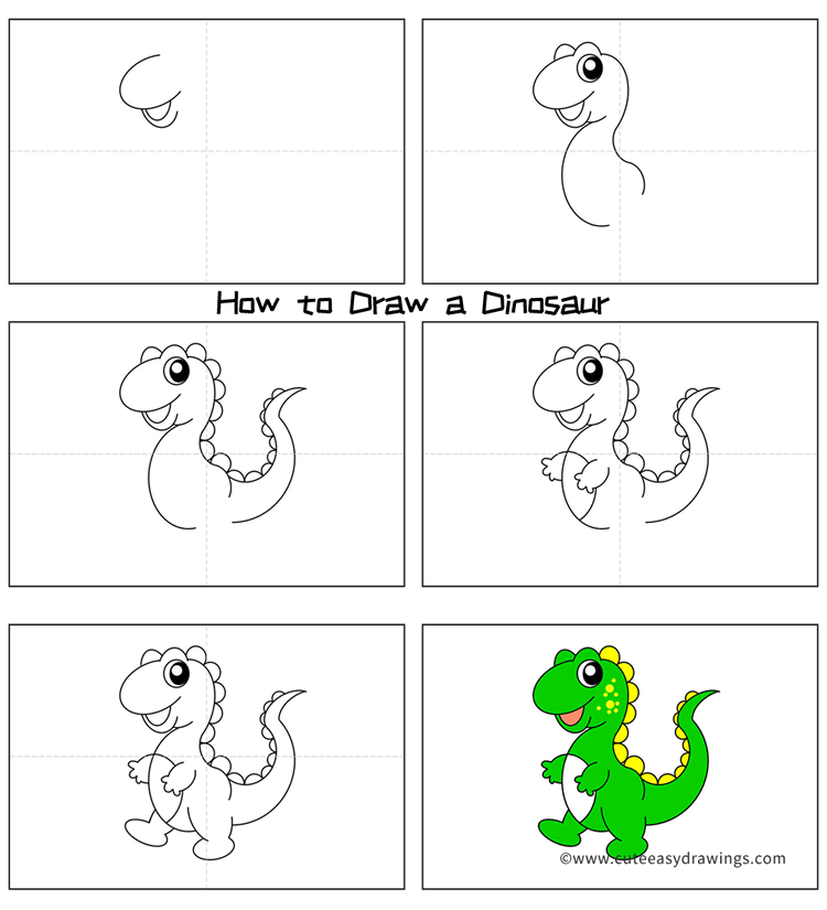 come disegnare un dinosauro