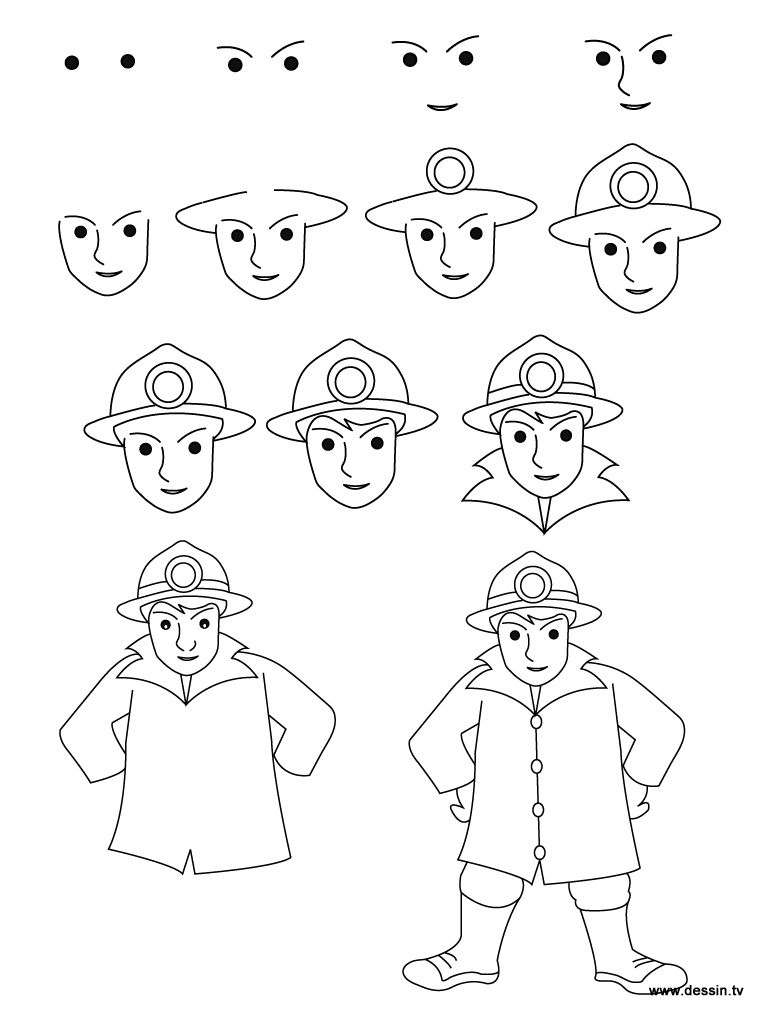 come disegnare un pompiere