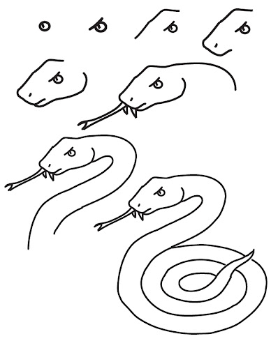 come disegnare un serpente