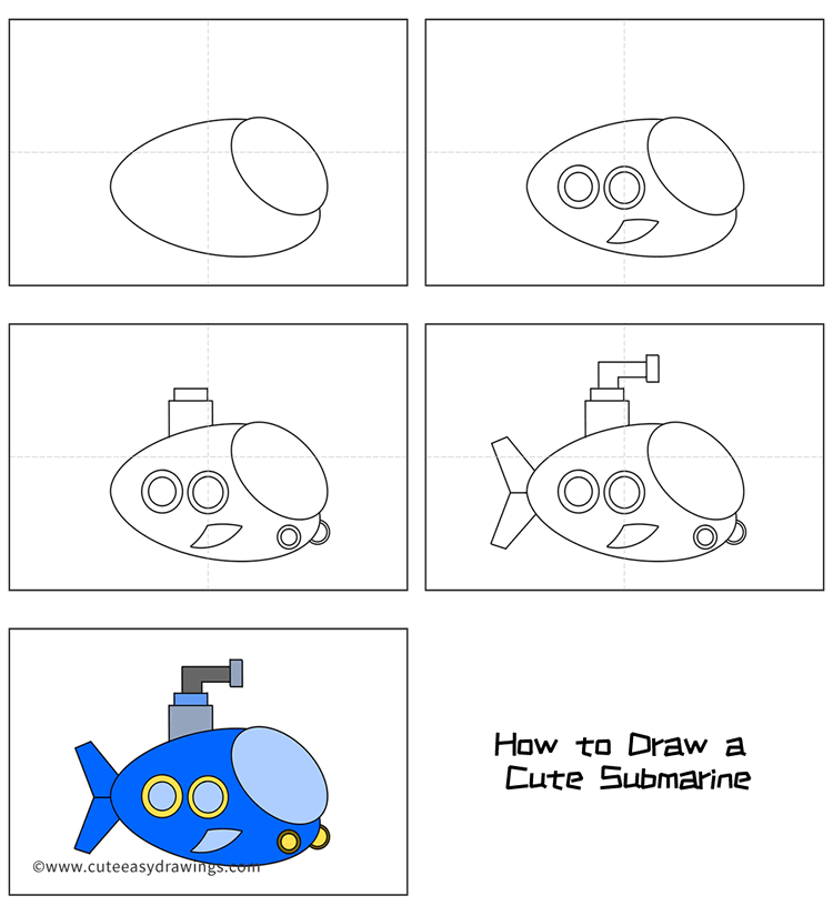 come disegnare un sottomarino