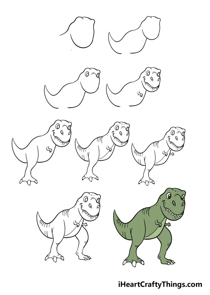 come disegnare un tirannosauro