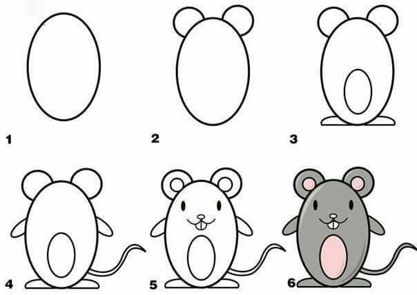 come disegnare un topolino