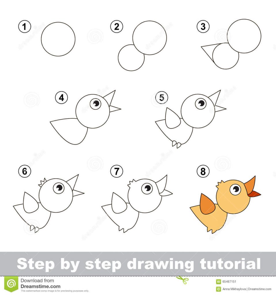 come disegnare un uccellino