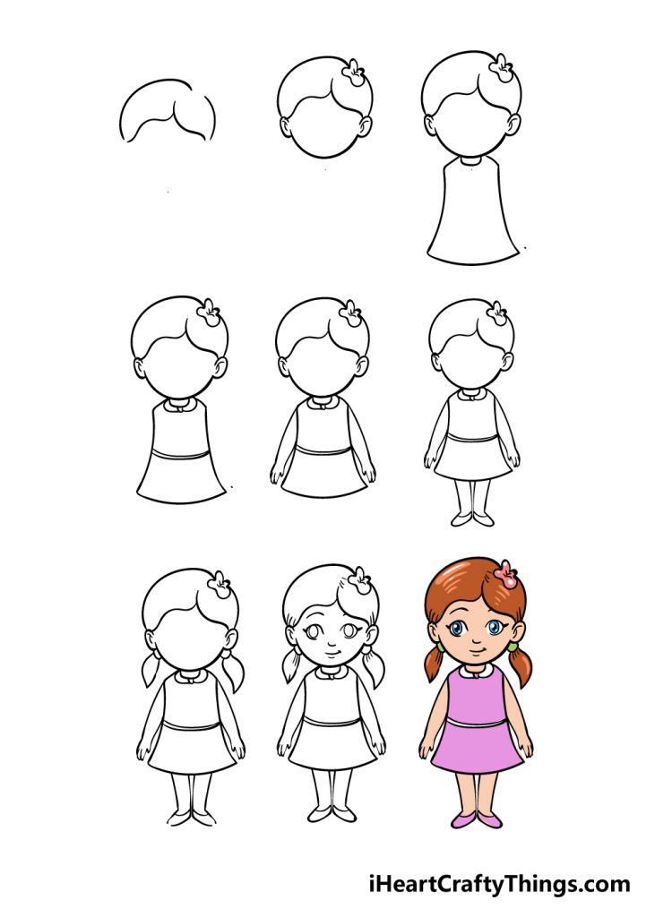come disegnare una bambina