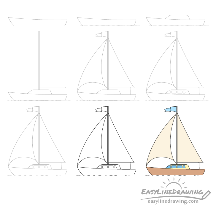 come disegnare una barca a vela