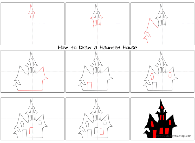 come disegnare una casa stregata