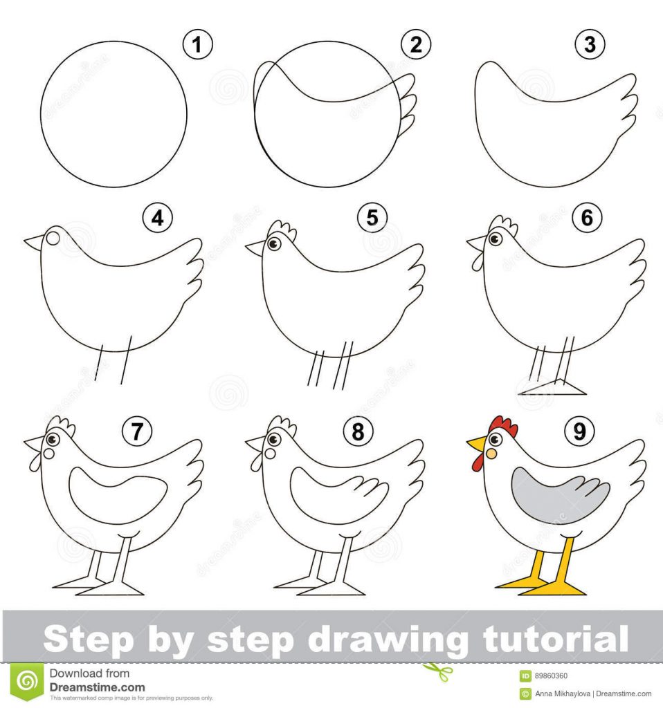 come disegnare una gallina