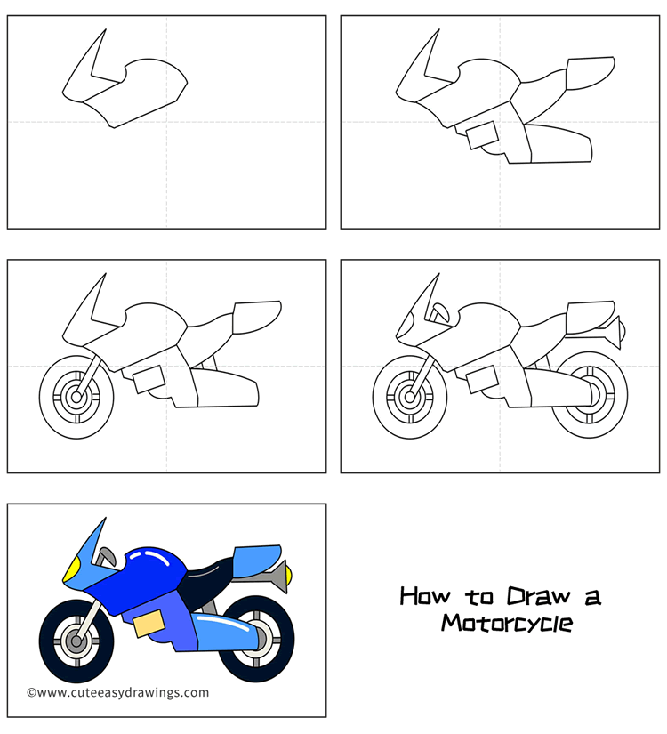 come disegnare una moto da strada