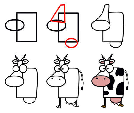 come disegnare una mucca