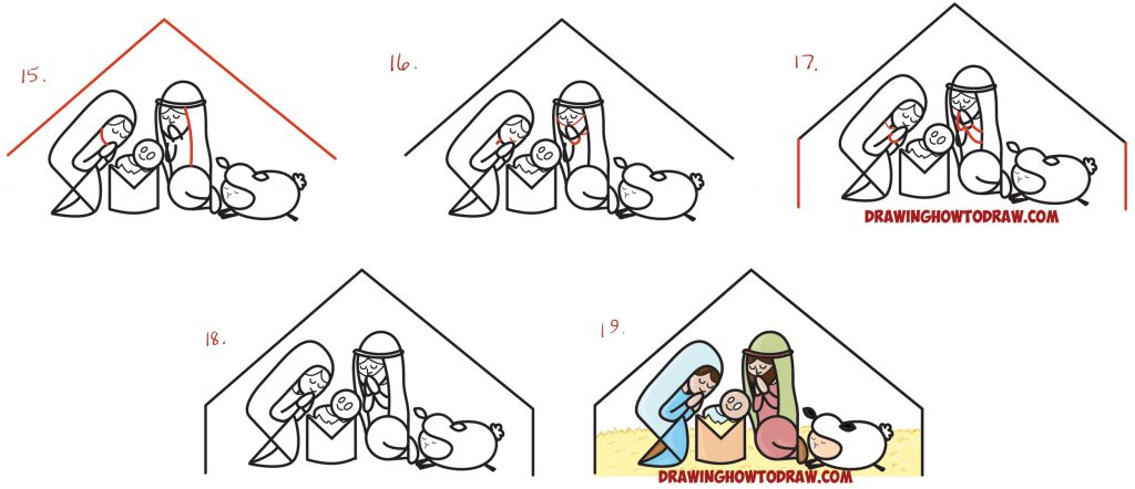 come disegnare un presepe