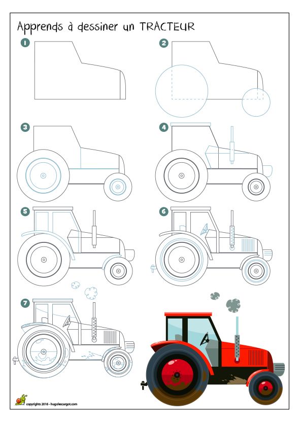 come disegnare un trattore