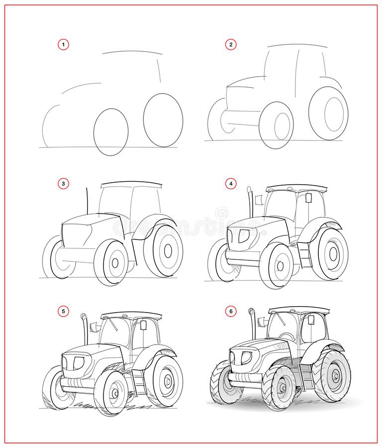 come disegnare un trattore