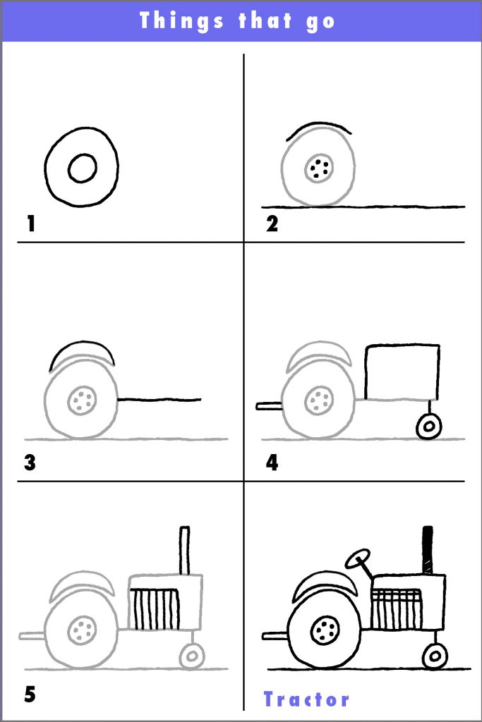 come disegnare un trattore