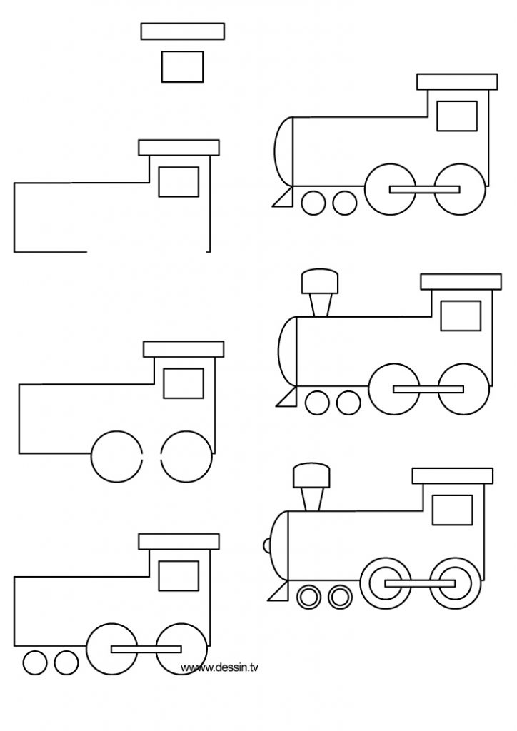 come disegnare una locomotiva