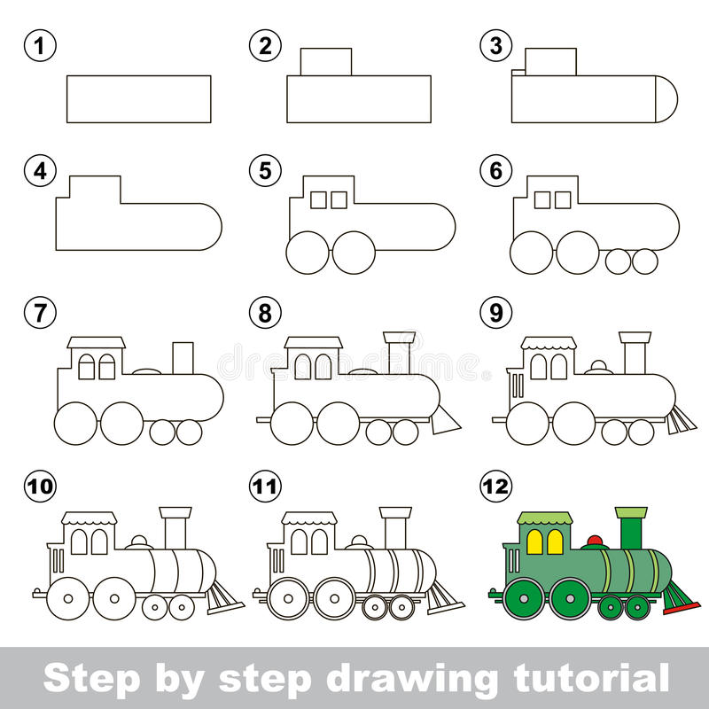 come disegnare una locomotiva