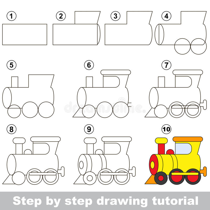 come disegnare una locomotiva