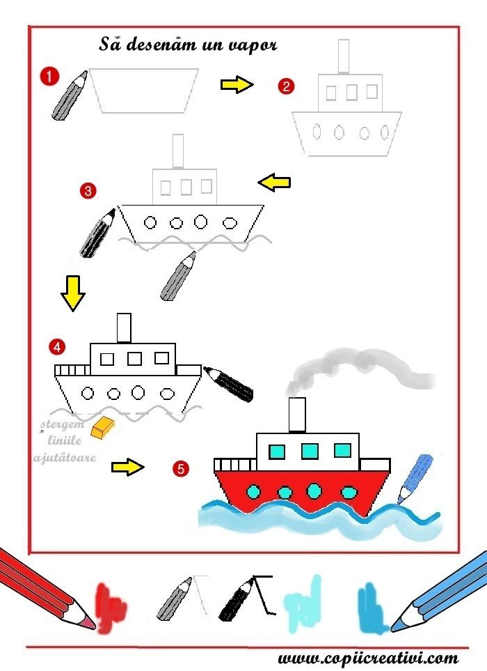 come disegnare una nave