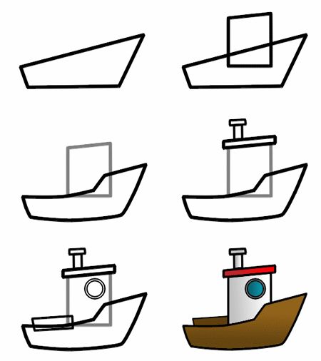 come disegnare una barca