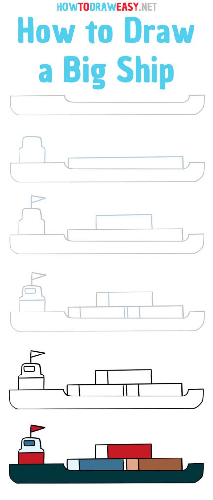 come disegnare una nave mercantile