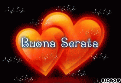 GIF divertenti Buona Serata con cuori