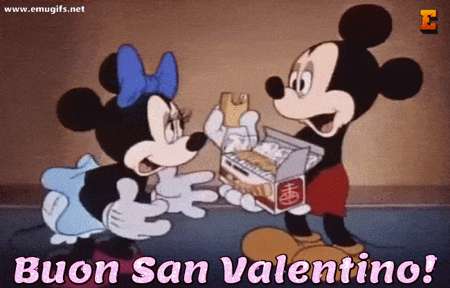 GIF Buon San Valentino Minnie e Topolino