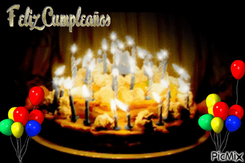 GIF de Feliz Cumpleaños torta y velas