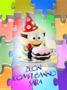 cartoline buon compleanno Sara torta candeline
