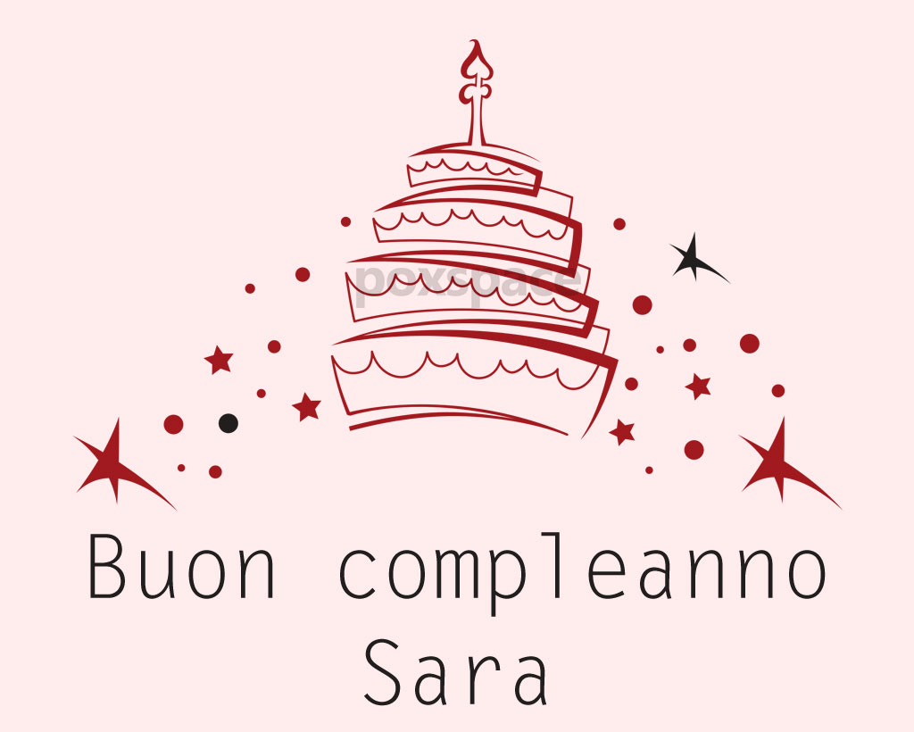 cartoline buon compleanno Sara torta