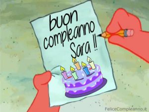 cartoline buon compleanno Sara torta candeline