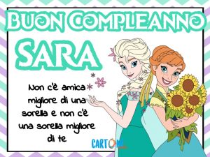 cartoline buon compleanno Sara bambina
