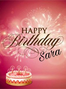 cartoline buon compleanno Sara happy birthday palloncini torta candeline