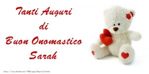 tanti auguri di buon onomastico Sarah cuoricini