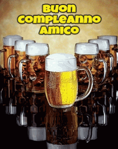gif buon compleanno amico boccale di birra
