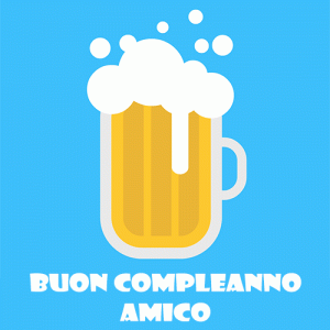 gif buon compleanno amico boccale di birra