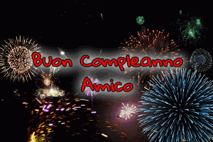 gif buon compleanno amico fuochi d'artificio