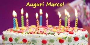 cartoline tanti auguri Marco torta candeline