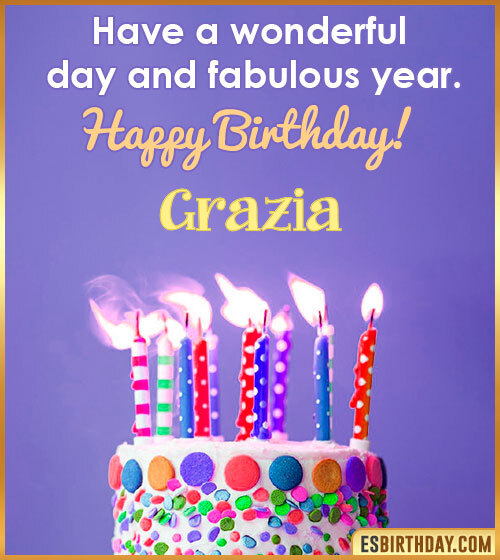 Buon Compleanno happy birthday Grazia torta candeline